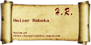 Heizer Rebeka névjegykártya